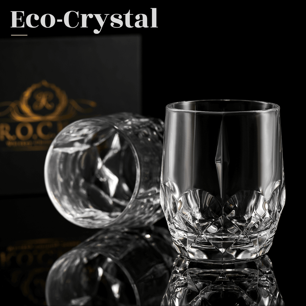 Iconic Whiskey Glasses Gift Set The Eco Crystal Collection R.O.C.K.S