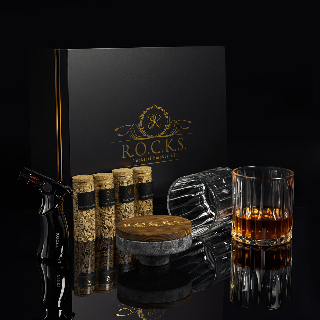 Cocktail Smoker Kit With Flavored Wood Chips & Torch Gift Set