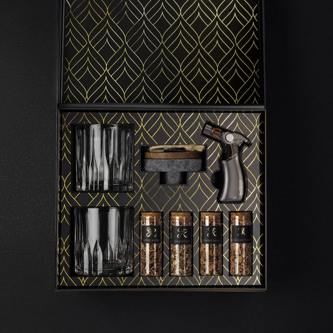 Cocktail Smoker Kit With Flavored Wood Chips & Torch Gift Set