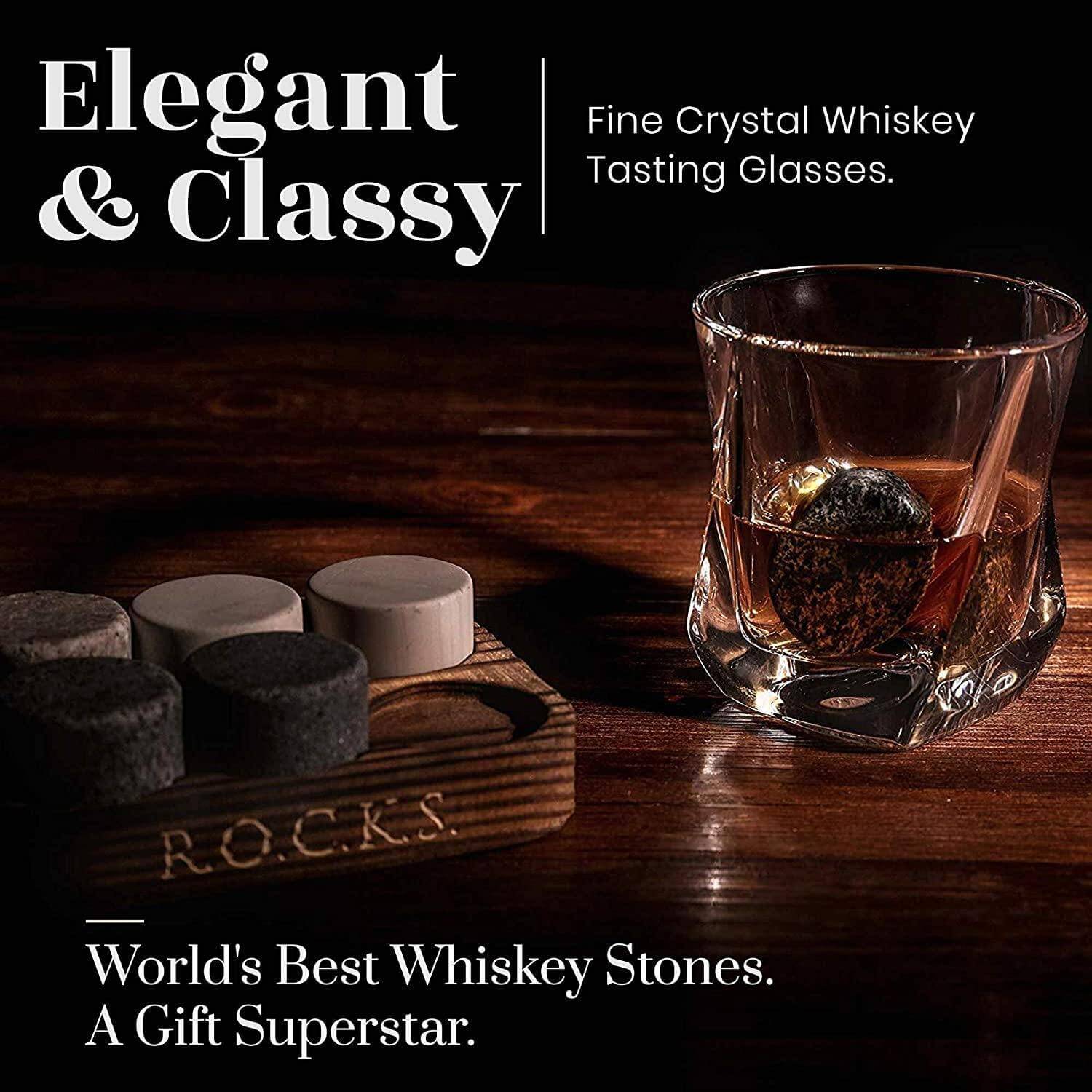 Cool Stones Whiskey Glass Gift Set - 2 Whiskey