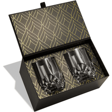 Eco-Crystal Collection whiskey glasses gift set in luxury packaging, perfect for birthdays and anniversaries.