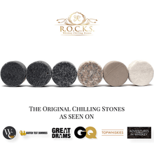 ROCKS original whiskey chilling stones in various colors, ideal for cocktails and gifts for whiskey lovers.
