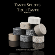 Handcrafted granite whiskey chilling stones for enhancing cocktail flavors and enjoying spirits.